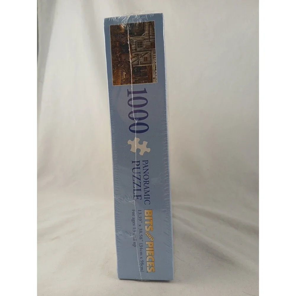 Bits and Pieces 1000 Piece Panoramic Puzzle-Still Waiting for Parts-Tractor-NEW!